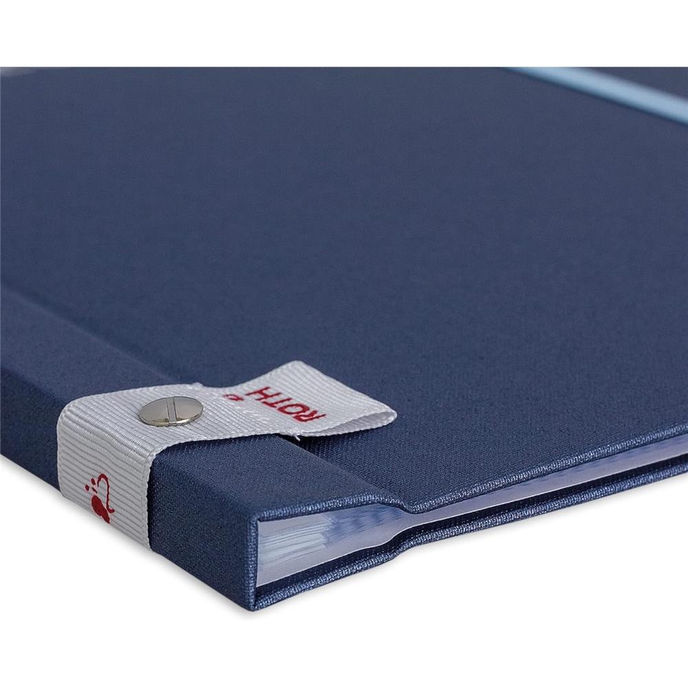 Roth Zeugnismappe Metallium Blau, mit 12 A4 Klarsichthüllen, im Buchleineinband