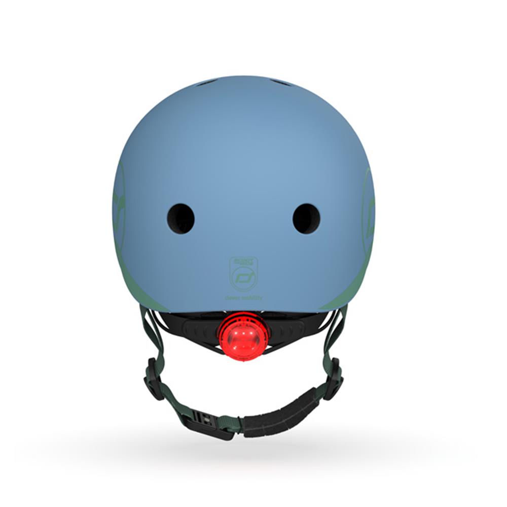 Scoot & Ride Kinderhelm Größe XXS-S (45-51 cm) steel - Schutzhelm mit LED-Licht