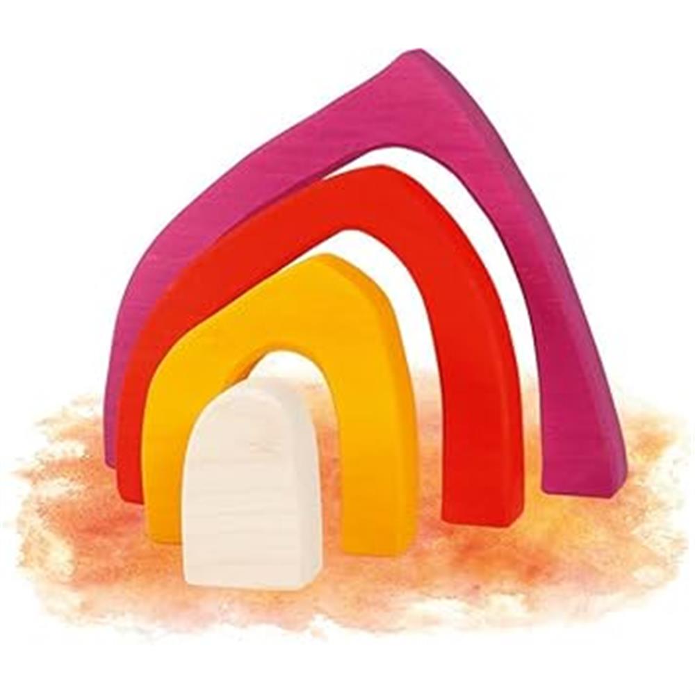 Goki Holzbausteine - Vier Jahreszeiten, bunt lackiert