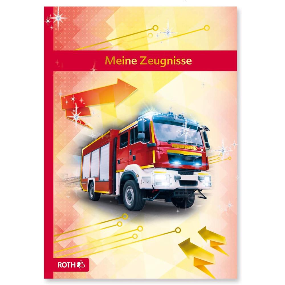 Roth Zeugnismappe Feuerwehr mit Glanzfolie, mit 10 A4 Klarsichthüllen