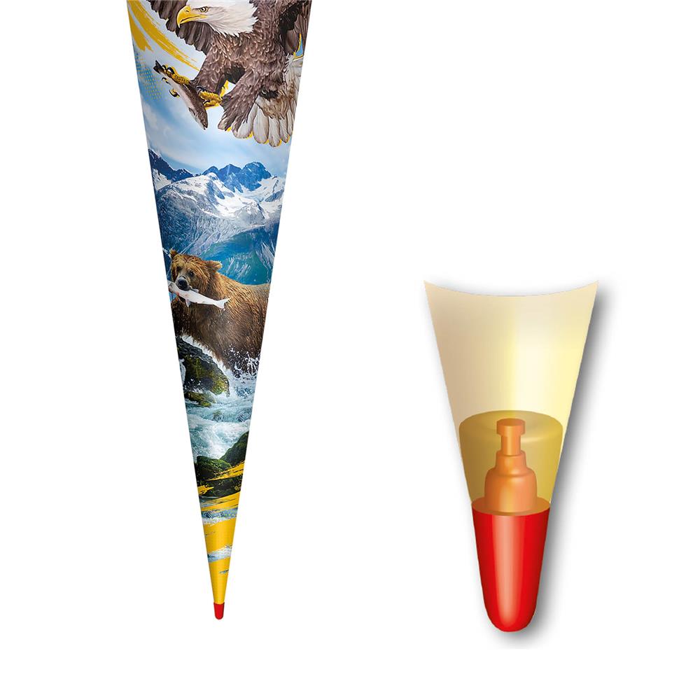 Roth Schultüte Seeadler, 70cm, rund, Rot(h)-Spitze, Filzverschluss