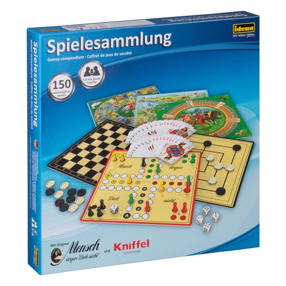 Idena Spielesammlung mit 150 Spielmöglichkeiten, für 1-8 Spieler