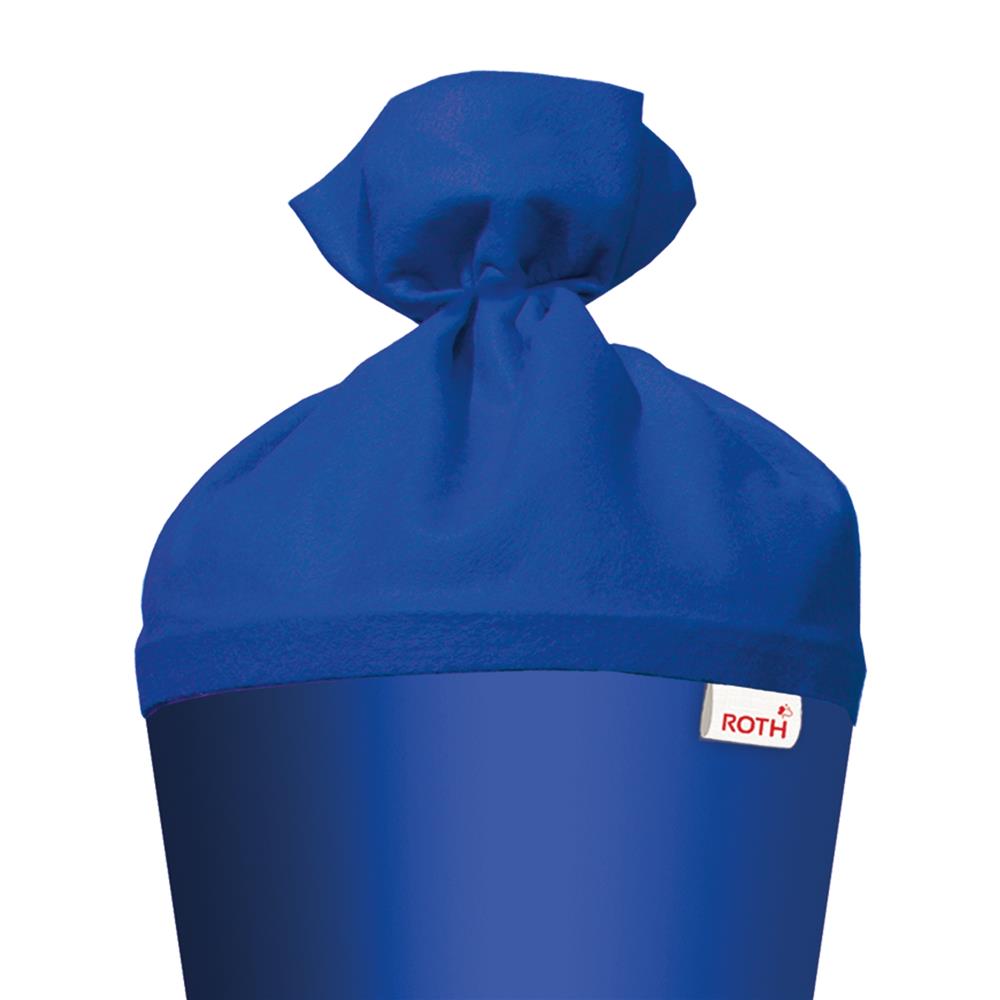 Roth Schultüte-Rohling/Basteltüte, ultramarinblau, 70cm, rund, Rot(h)-Spitze, mit Filzverschluss