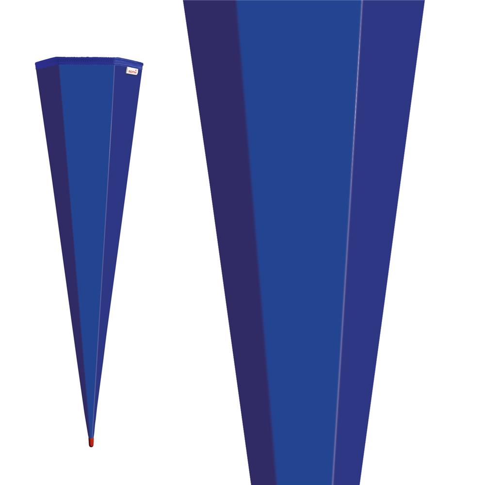 Roth Schultüte-Rohling/Basteltüte, ultramarinblau, 85cm, eckig, Rot(h)-Spitze, ohne Verschluss