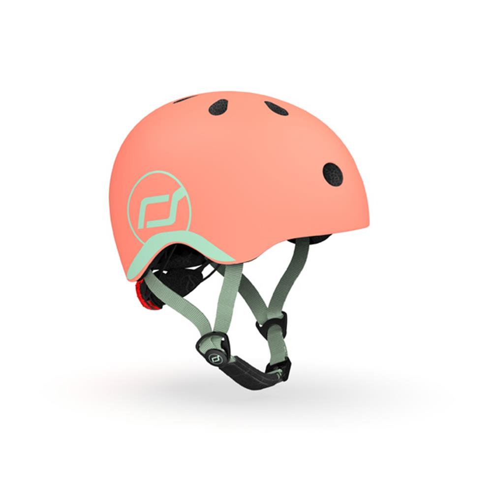 Scoot & Ride Kinderhelm Größe XXS-S (45-51 cm) peach - Schutzhelm mit LED-Licht