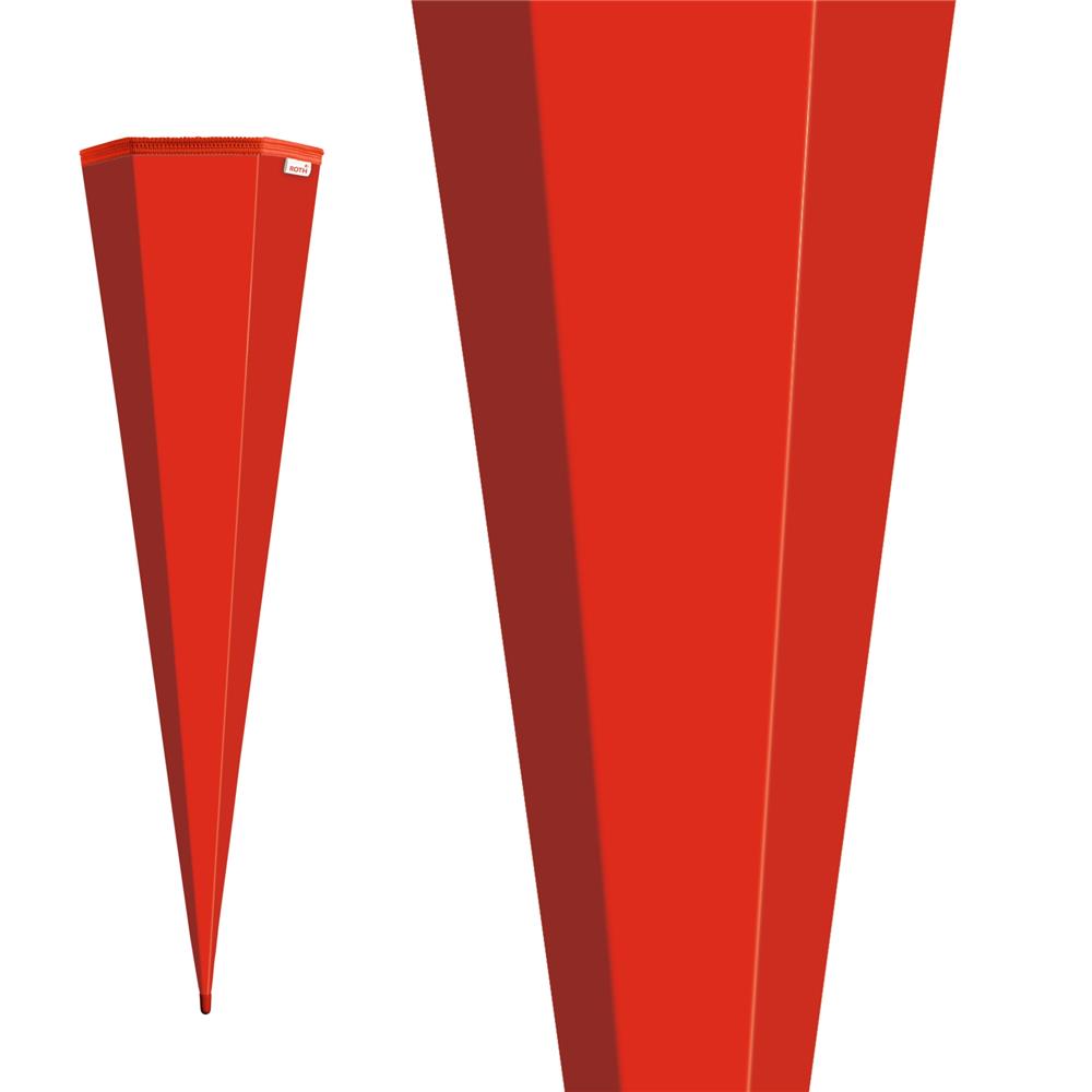 Roth Schultüte-Rohling/Basteltüte, rot, 85cm, eckig, Rot(h)-Spitze, ohne Verschluss