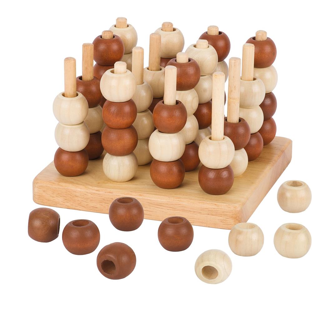 goki 3D Tic Tac Toe Holz Strategiespiel Denkspiel Kinder ab 6 Jahre