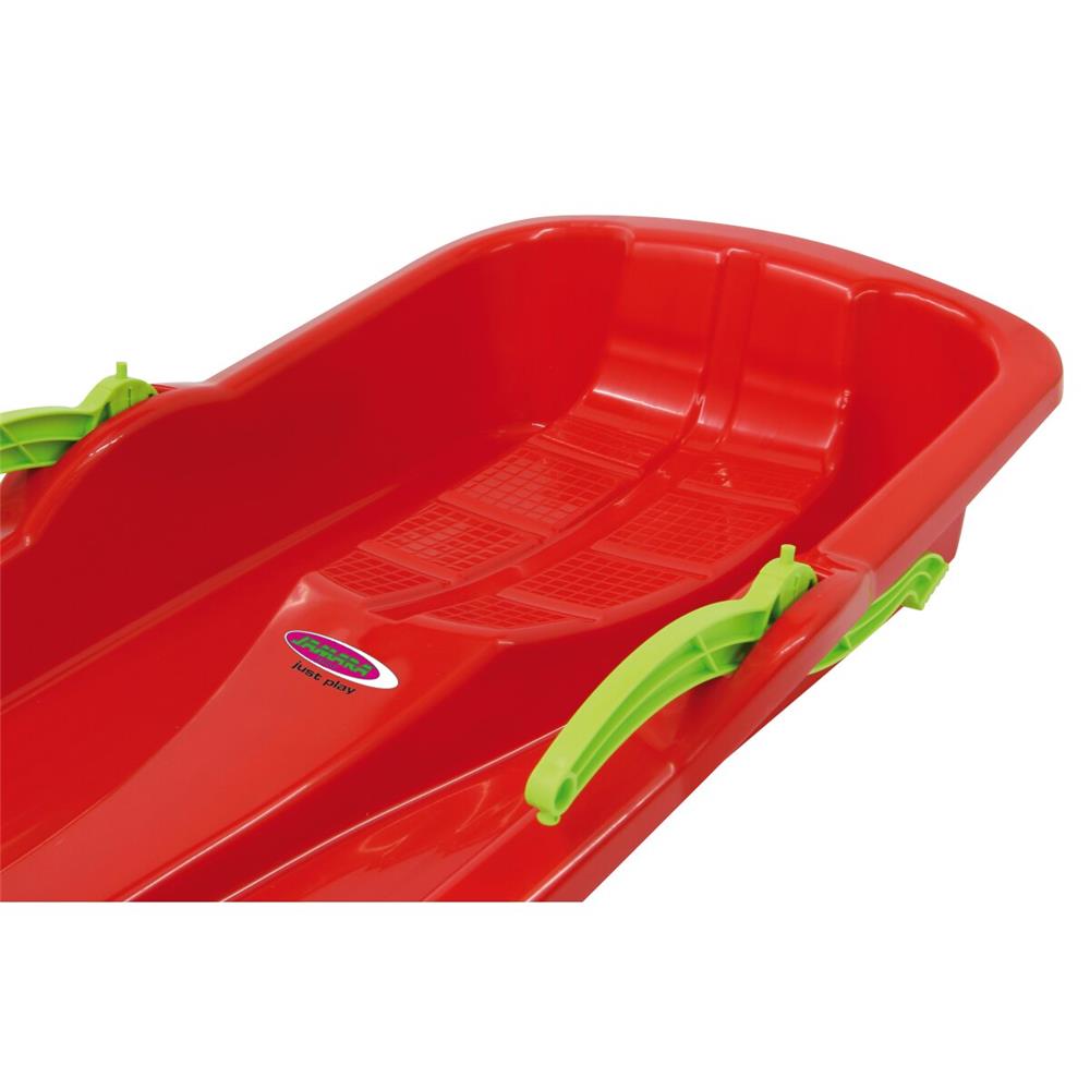 Jamara Snow Play Rutschteller, 60cm, blau - Porutscher, Schneerutscher Jamara Snow Play Bob Karol, 80cm, rot, - Kinderschlitten mit Bremse