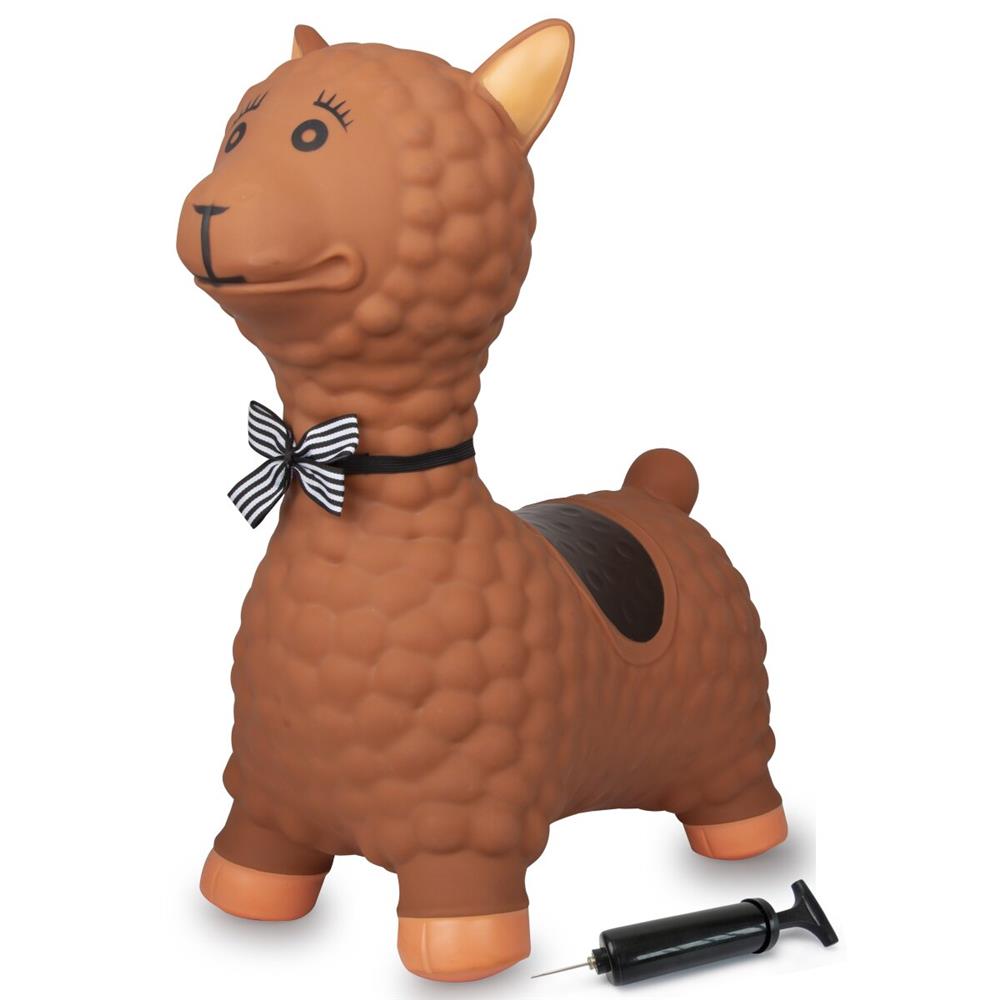 Jamara Hüpftier Lama, braun, Hüpfspielzeug mit Luftpumpe