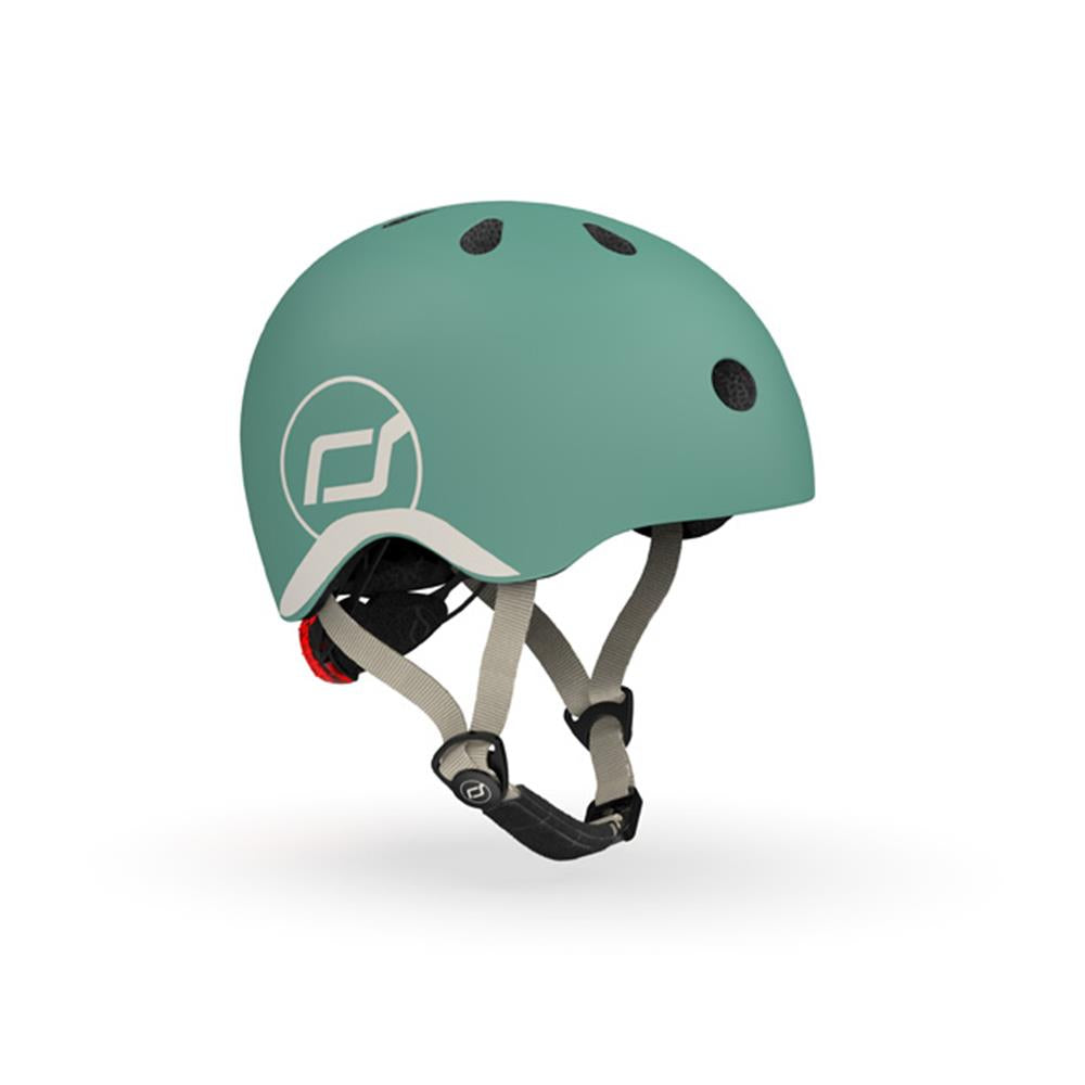 Scoot & Ride Kinderhelm Größe XXS-S (45-51 cm) forest - Schutzhelm mit LED-Licht
