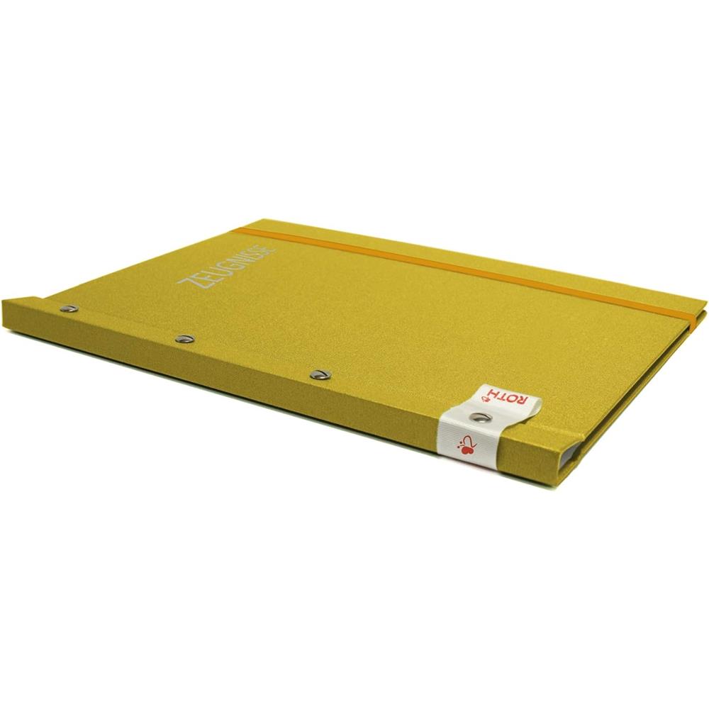 Roth Zeugnismappe Metallium Gold, mit 12 A4 Klarsichthüllen, im Buchleineinband