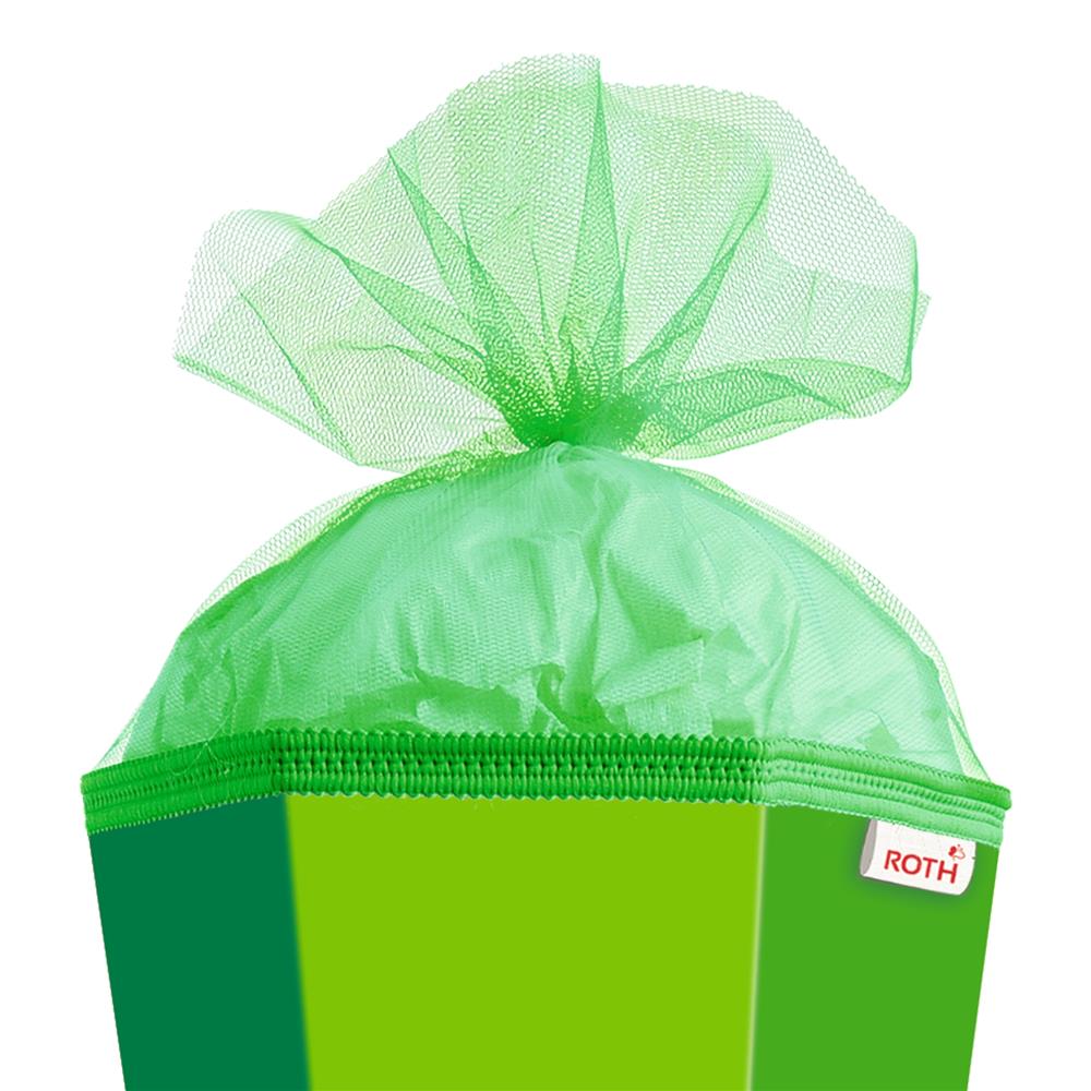 Roth Schultüte-Rohling/Basteltüte, grün, 85cm, eckig, Rot(h)-Spitze, mit Tüllverschluss