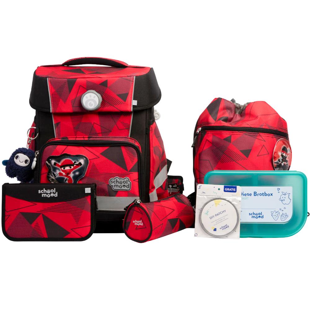 School-Mood Schulranzen Set Champion Maxx Pro Kai (Ninja) 7-teilig mitwachsend