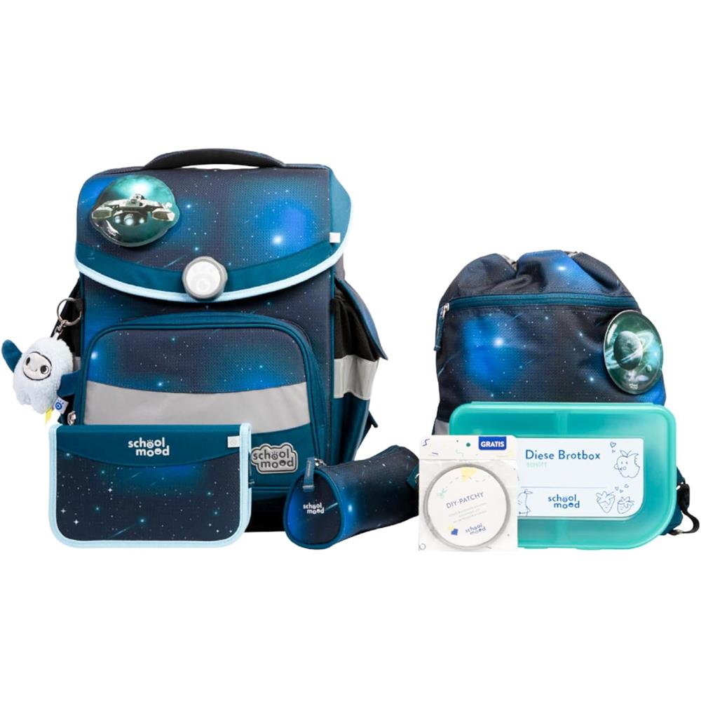 School-Mood Schulranzenset Timeless Pro Moritz (Space), 7-teilig