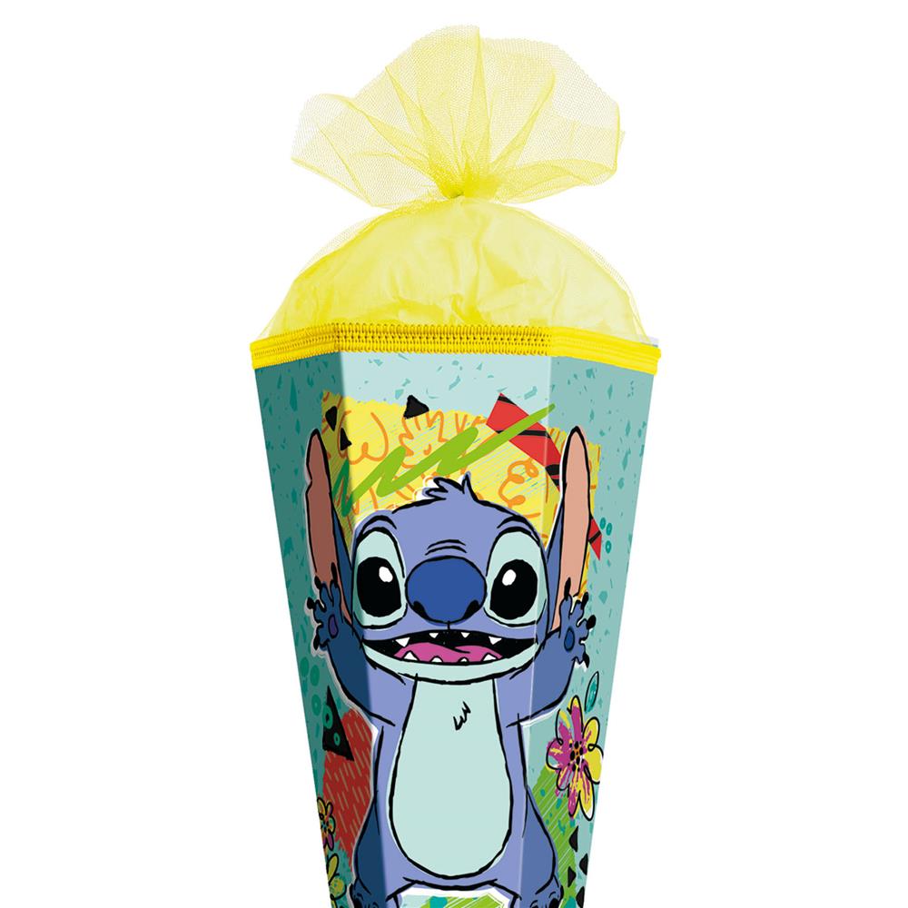 Roth Schultüte Disney Stitch, 85cm, eckig, Rot(h)-Spitze, Tüllverschluss