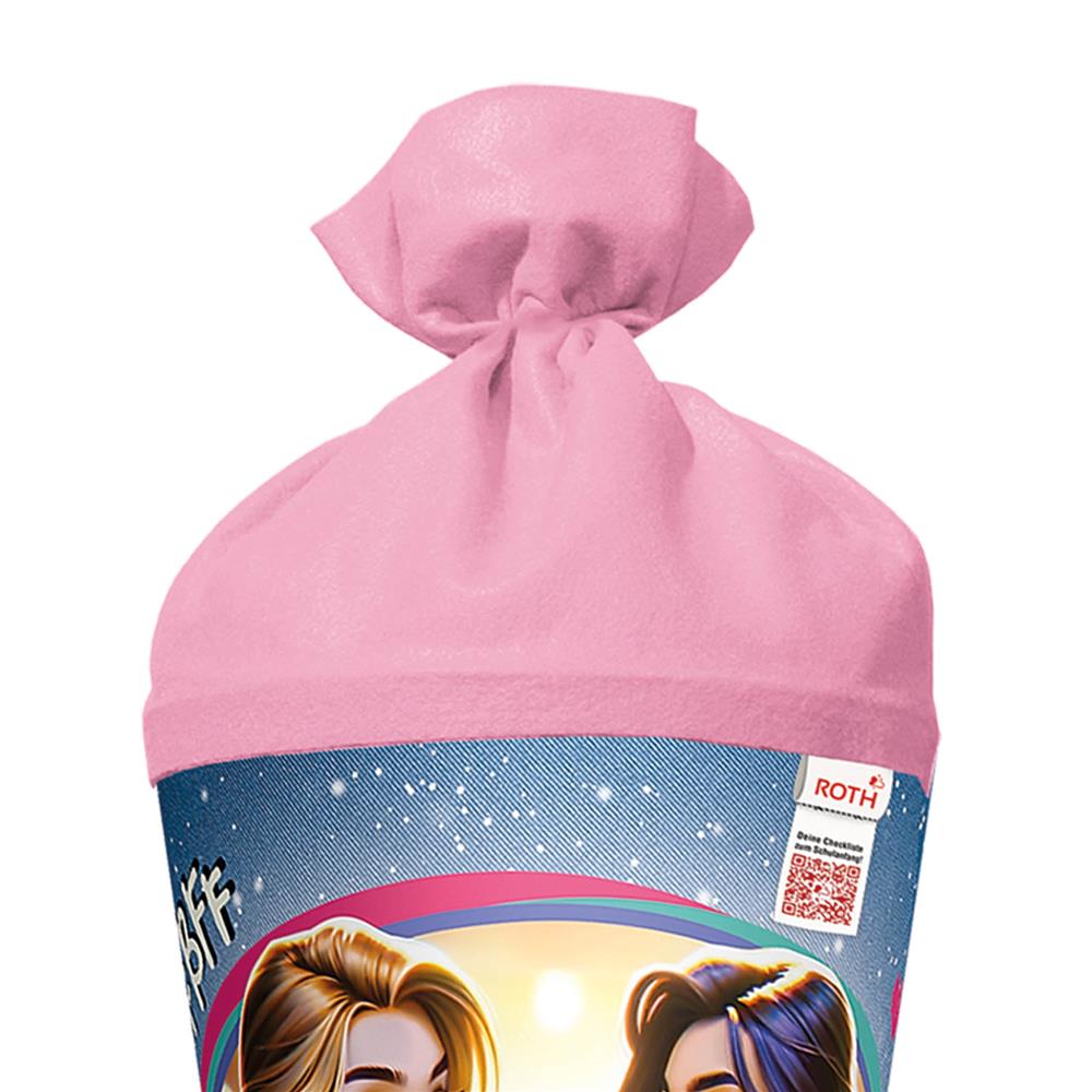 Roth Schultüte Best Friends Forever, 70cm, rund, Rot(h)-Spitze, Filzverschluss