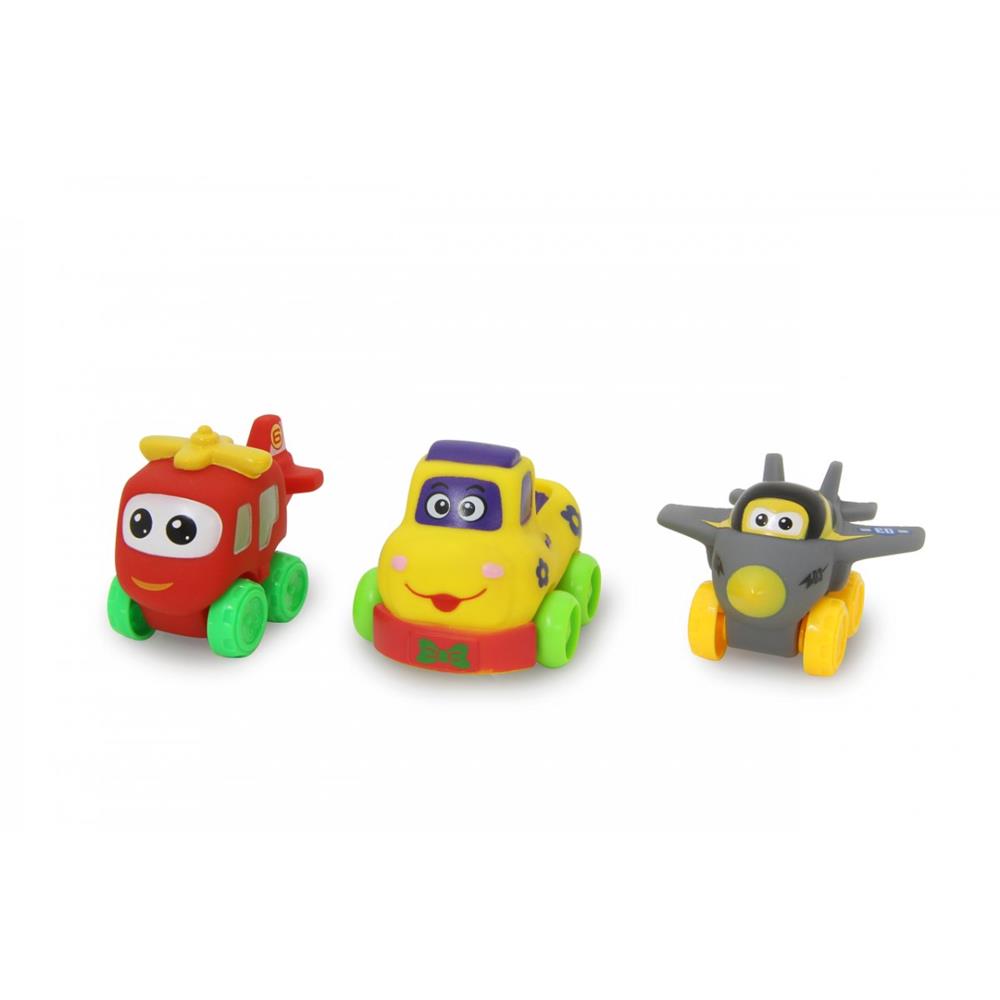 Jamara My First Pinchies Set B Gummi Fahrzeug Flugzeug Hubschrauber Softspielzeug Gummiauto