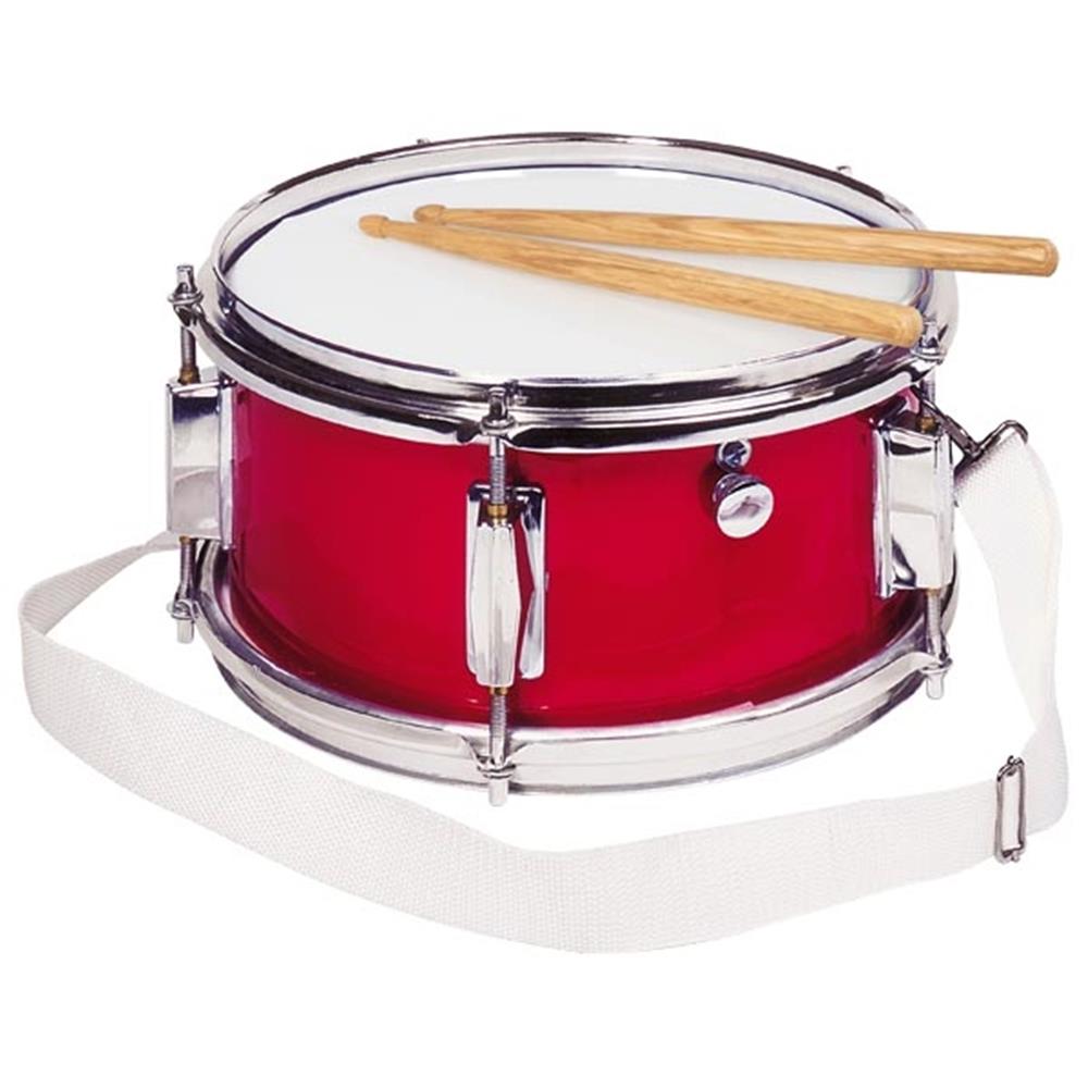 Goki Spielmannszug-Trommel mit Snare, rot - Musikinstrument für Kinder