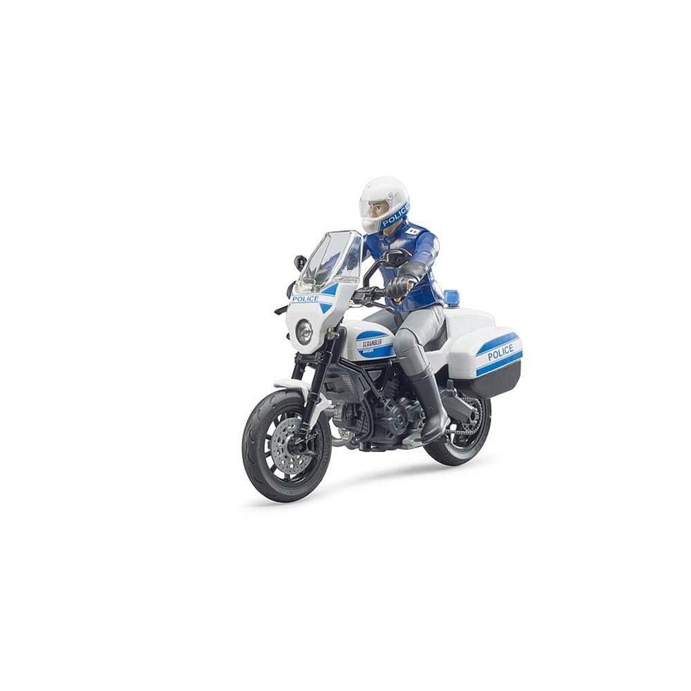 Bruder 62731 - bworld Scrambler Ducati Polizeimotorrad und Polizist, 1:16