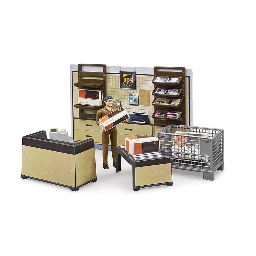 Bruder 62250 - bworld UPS Paketshop mit Figur