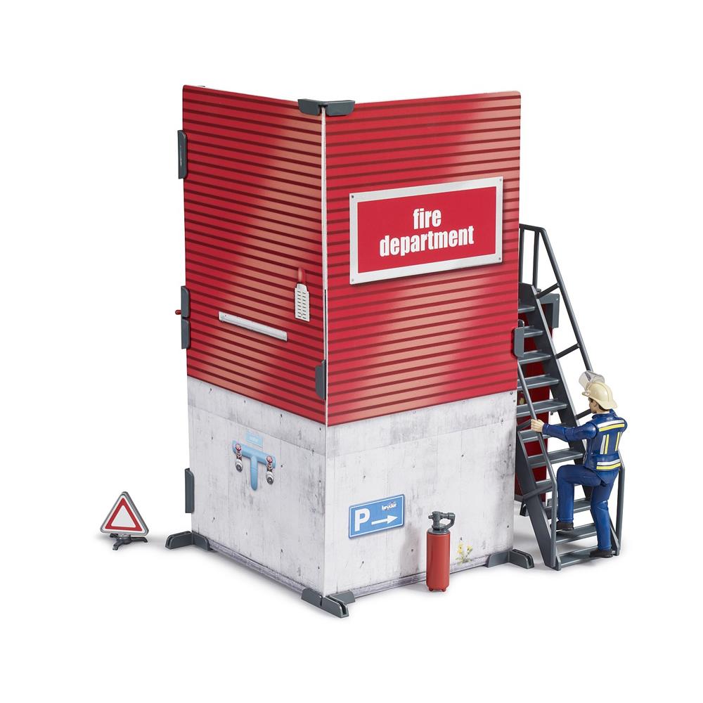 Bruder 62702 - bworld Feuerwehrstation mit Feuerwehrmann
