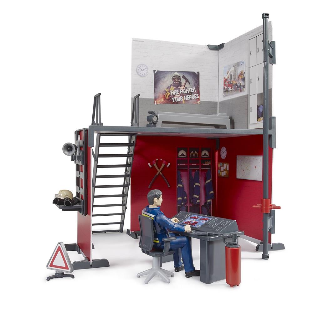 Bruder 62702 - bworld Feuerwehrstation mit Feuerwehrmann