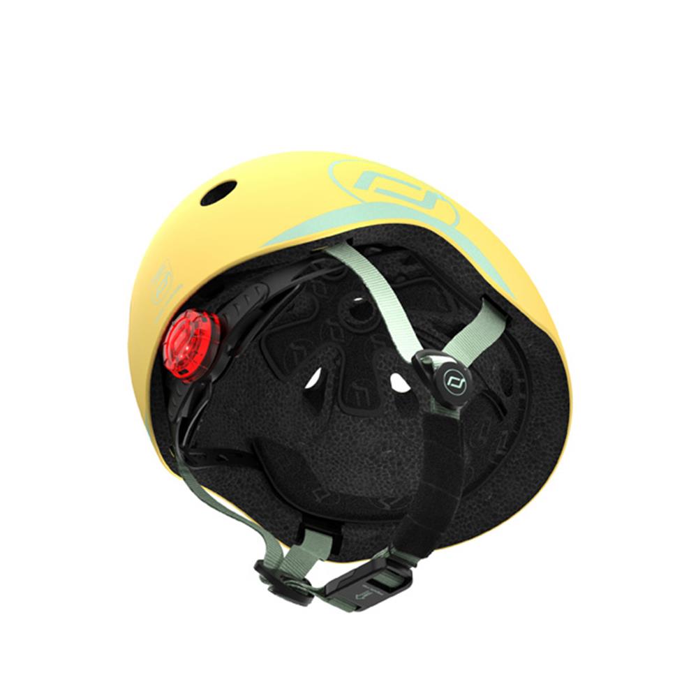 Scoot & Ride Kinderhelm Größe XXS-S (45-51 cm) lemon - Schutzhelm mit LED-Licht