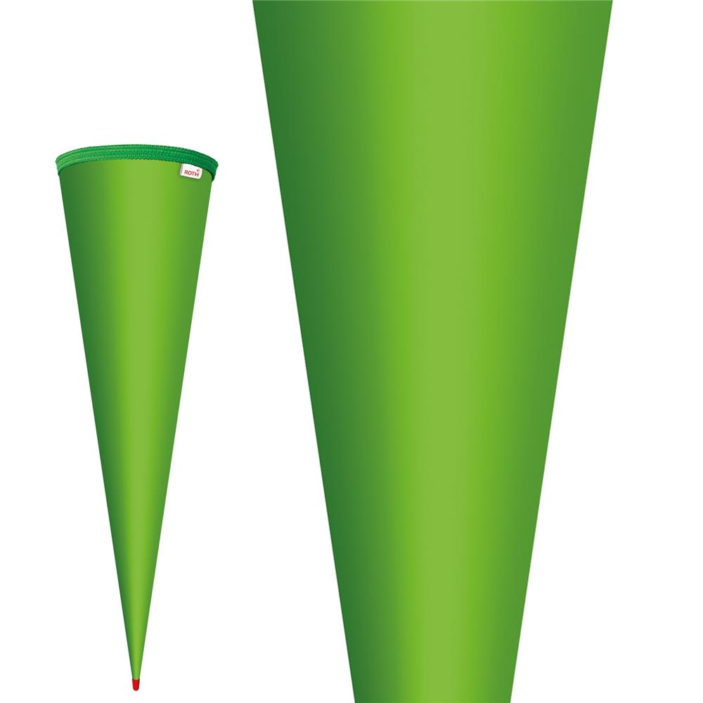 Roth Schultüte-Rohling/Basteltüte, grün, 70cm, rund, Rot(h)-Spitze, ohne Verschluss