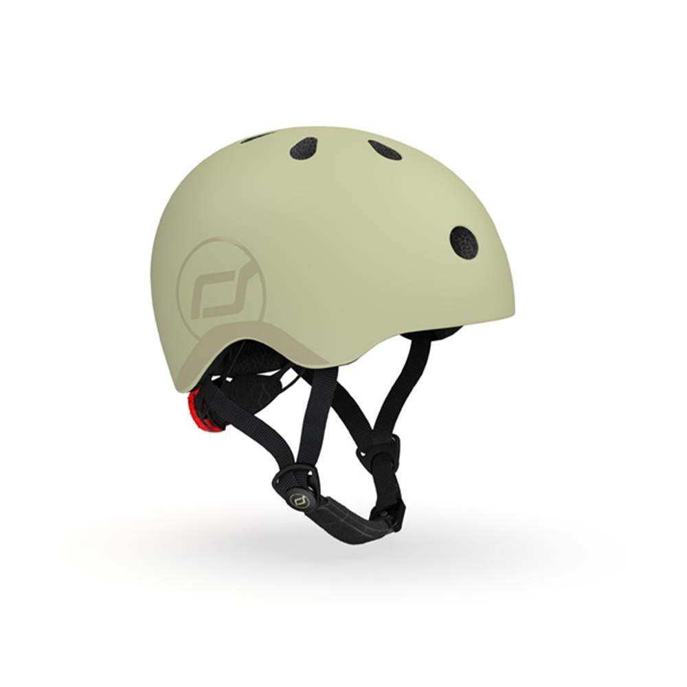 Scoot & Ride Kinderhelm Größe S-M (51-55 cm) olive - Schutzhelm mit LED-Licht