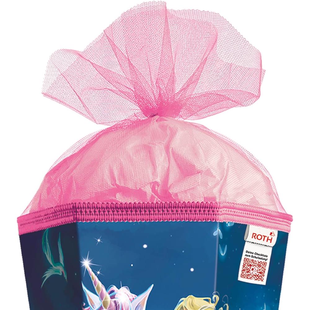 Roth Schultüte Magische Einhornreiterin, 85cm, eckig, Rot(h)-Spitze, Tüllverschluss