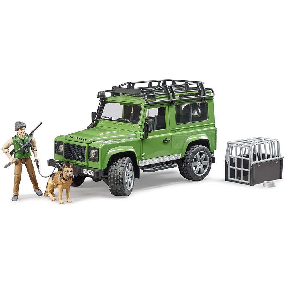 Bruder 02587 - Land Rover Defender Station Wagon mit Förster und Hund