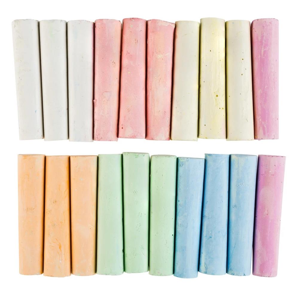 Idena Straßenmalkreide – 20 Stangen in 7 Farben, inkl. praktischer Transportbox