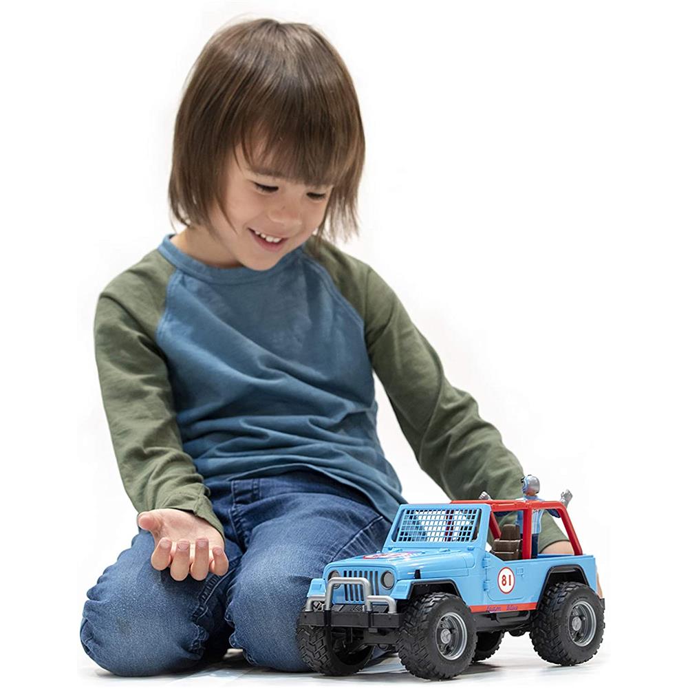 Bruder 02541 - Jeep Cross Country Racer blau mit Rennfahrer