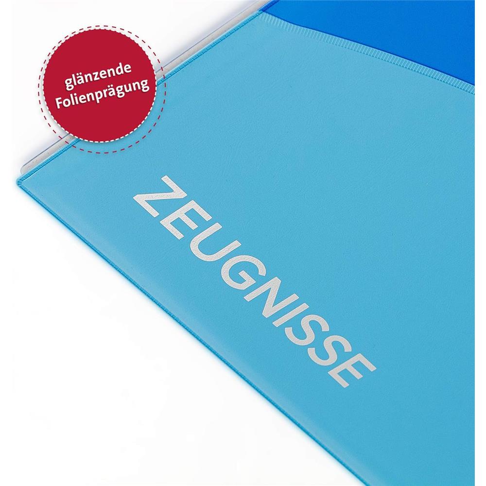 Roth Zeugnismappe Duo Blau, mit 12 A4 Klarsichthüllen, dokumentenecht