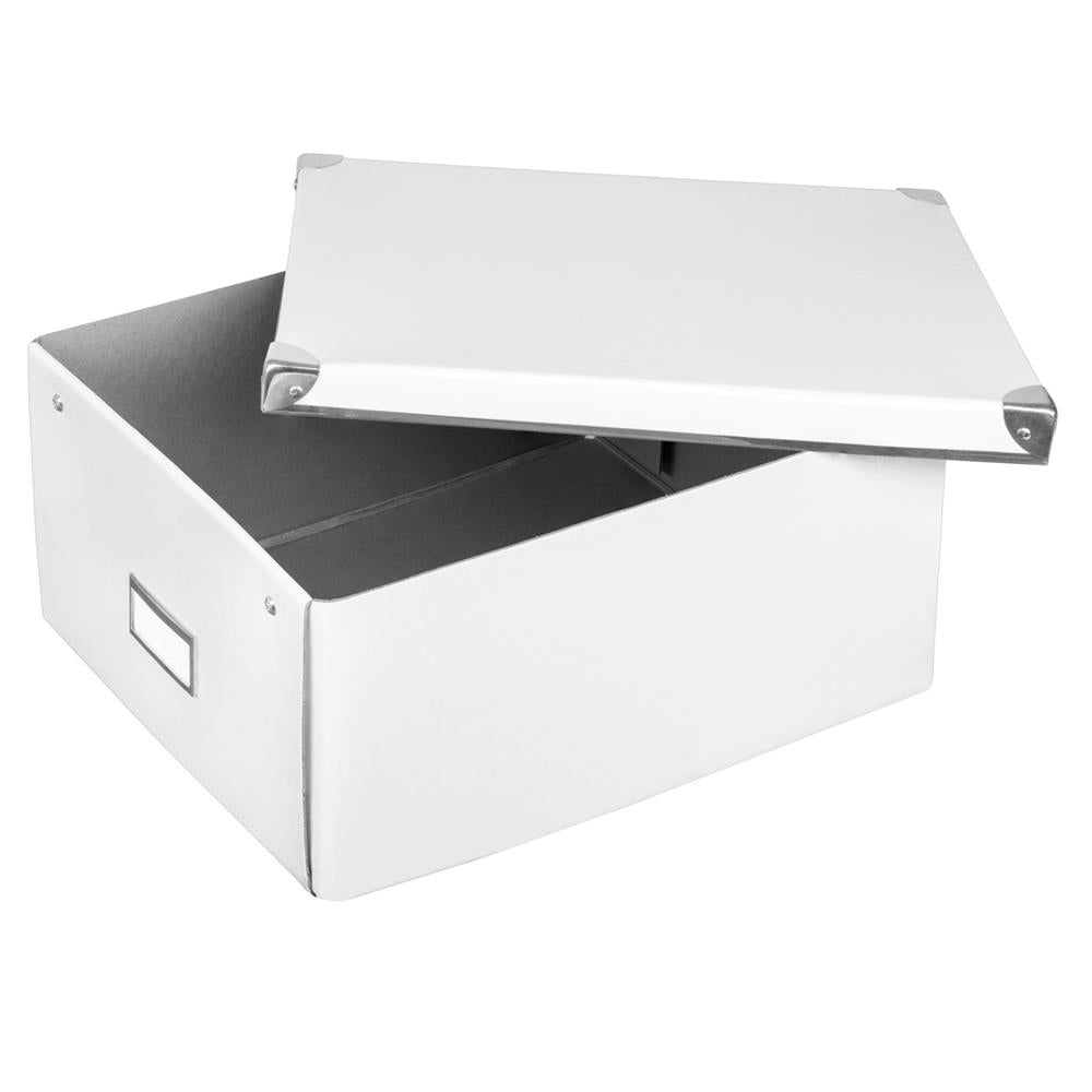 Idena Aufbewahrungsbox mit Deckel und Beschriftungsfeld, weiß