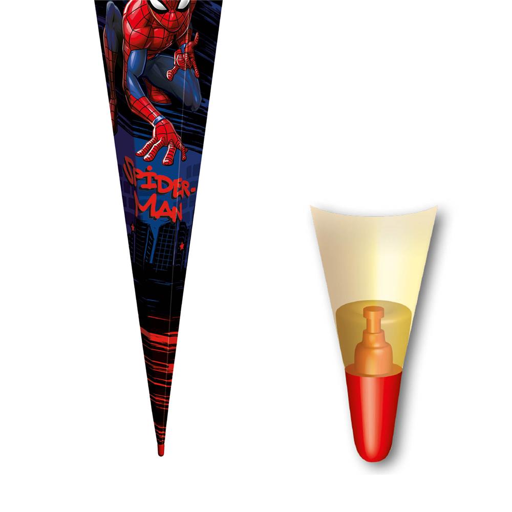 Roth Extra große XXL Schultüte Marvel Spiderman, 100cm, eckig, Rot(h)-Spitze, Tüllverschluss