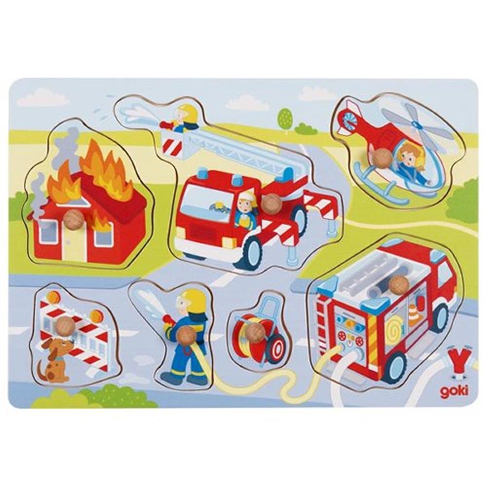 Goki Steckpuzzle Feuerwehreinsatz