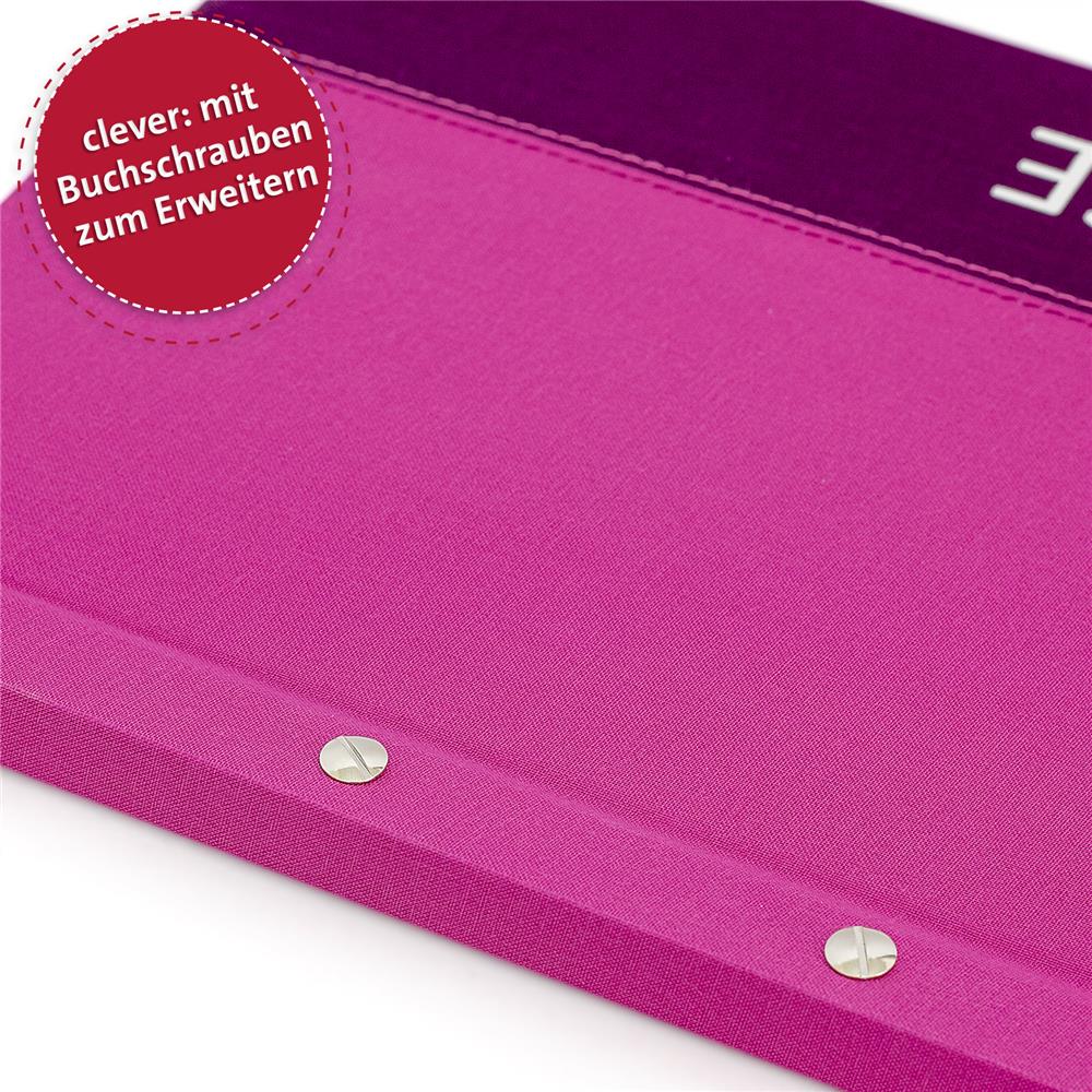 Roth Zeugnismappe Spectrum Pink, mit 12 A4 Klarsichthüllen, im Buchleineinband