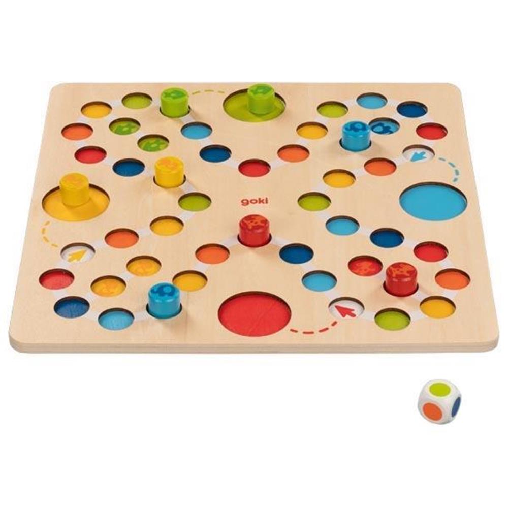 Goki Brettspiel Mein erstes Ludo, Würfelspiel, für 2-4 Spieler