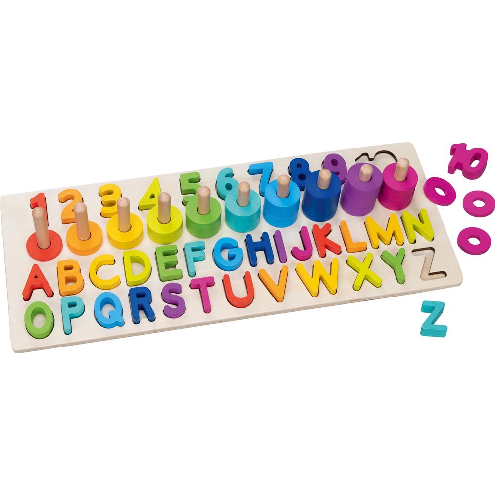 goki Alphanumerisches Puzzle - Lernspielzeug (Buchstaben, Zahlen)