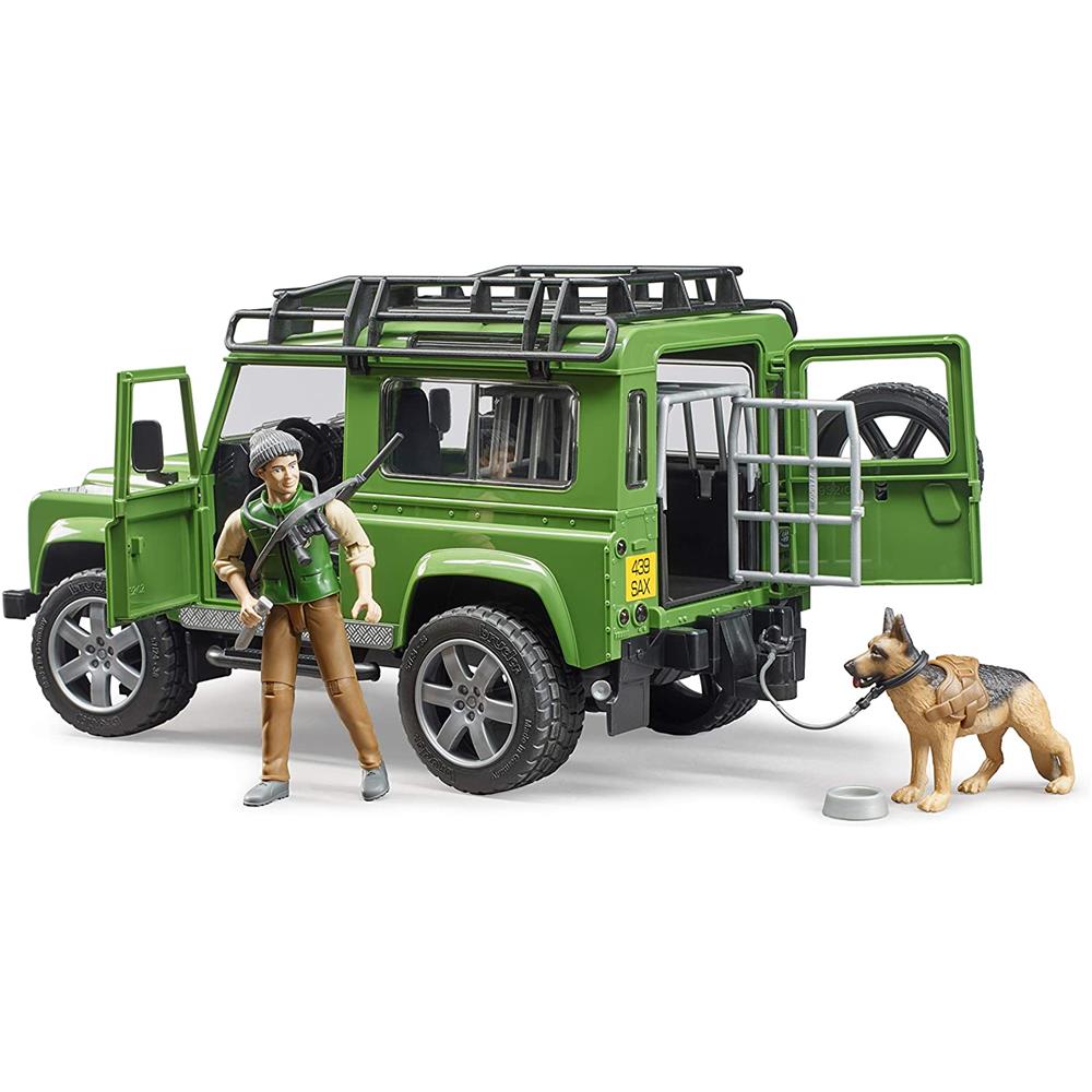 Bruder 02587 - Land Rover Defender Station Wagon mit Förster und Hund