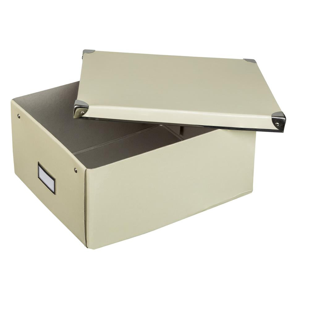 Idena Aufbewahrungsbox mit Deckel und Beschriftungsfeld, creme