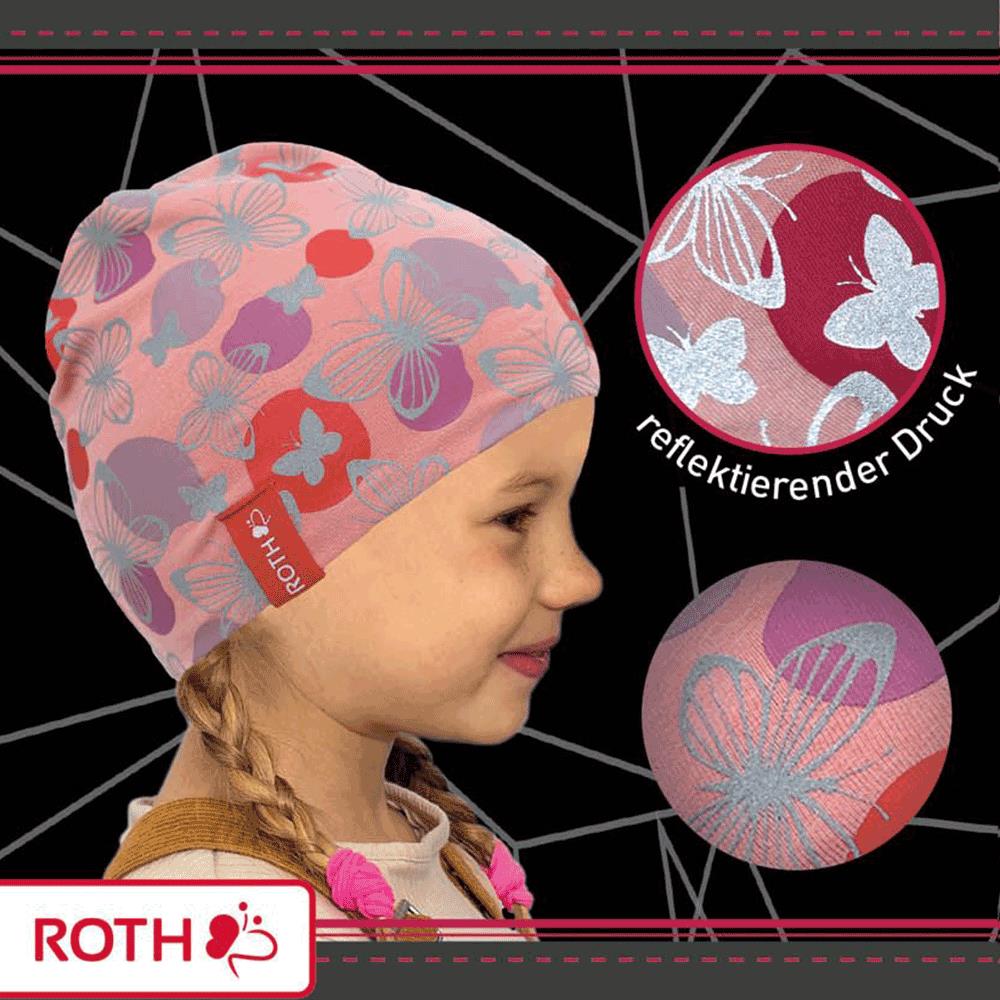 Roth ReflActions Jersey-Beanie Schmetterling, 5-8 Jahre, 50-54cm, mit reflektierende Details