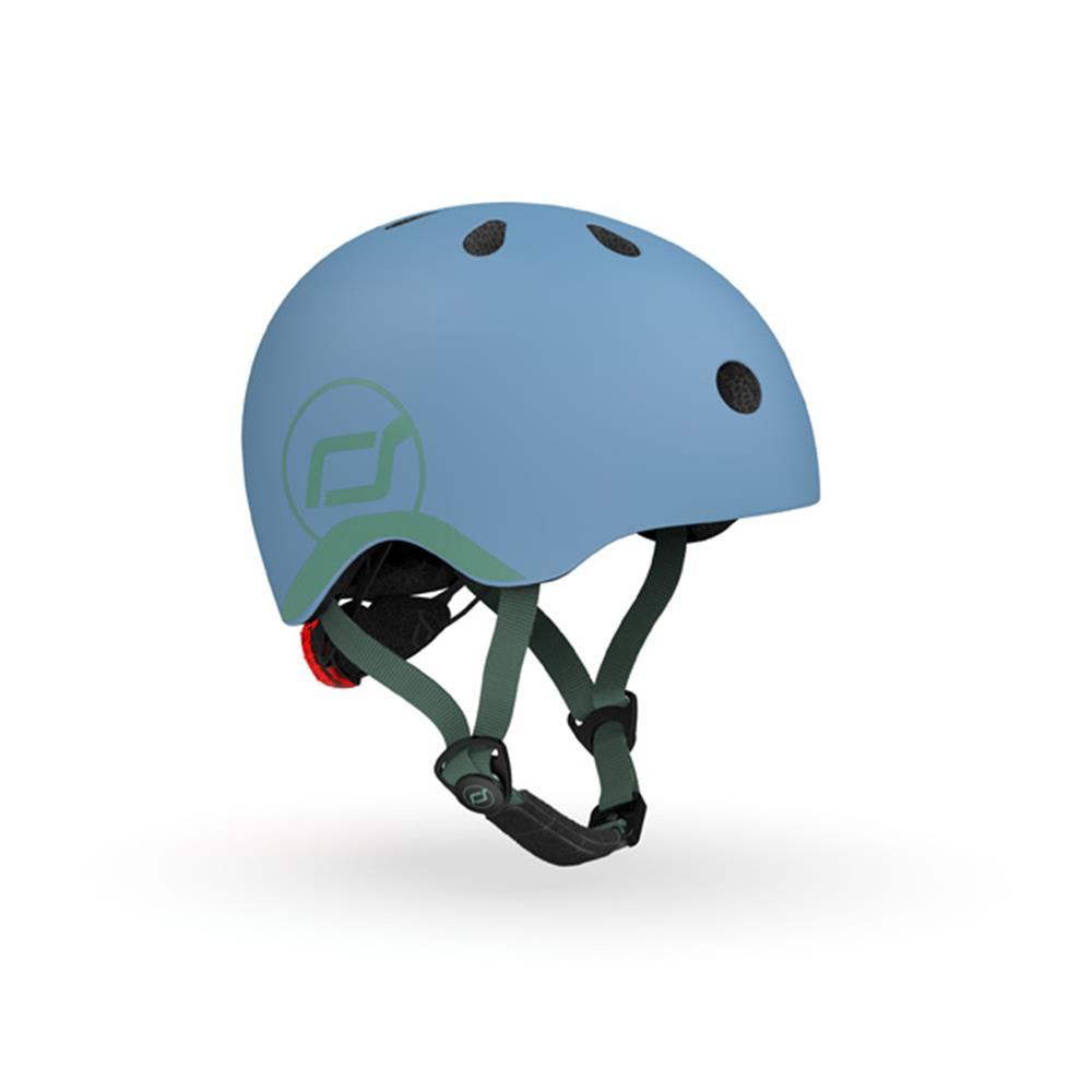 Scoot & Ride Kinderhelm Größe XXS-S (45-51 cm) steel - Schutzhelm mit LED-Licht