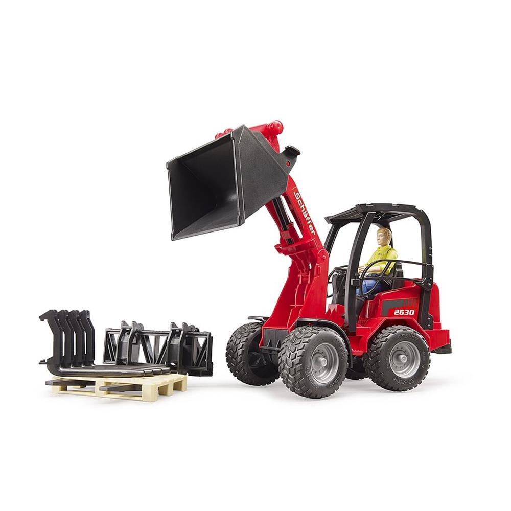 Bruder 02191 - Schäffer Hoflader 2630 mit Figur und Zubehör, 1:16
