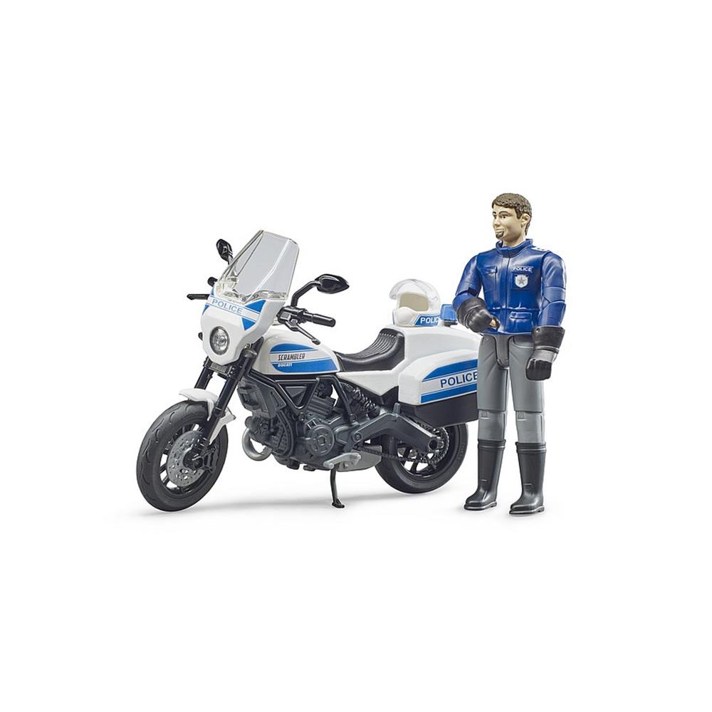 Bruder 62731 - bworld Scrambler Ducati Polizeimotorrad und Polizist, 1:16