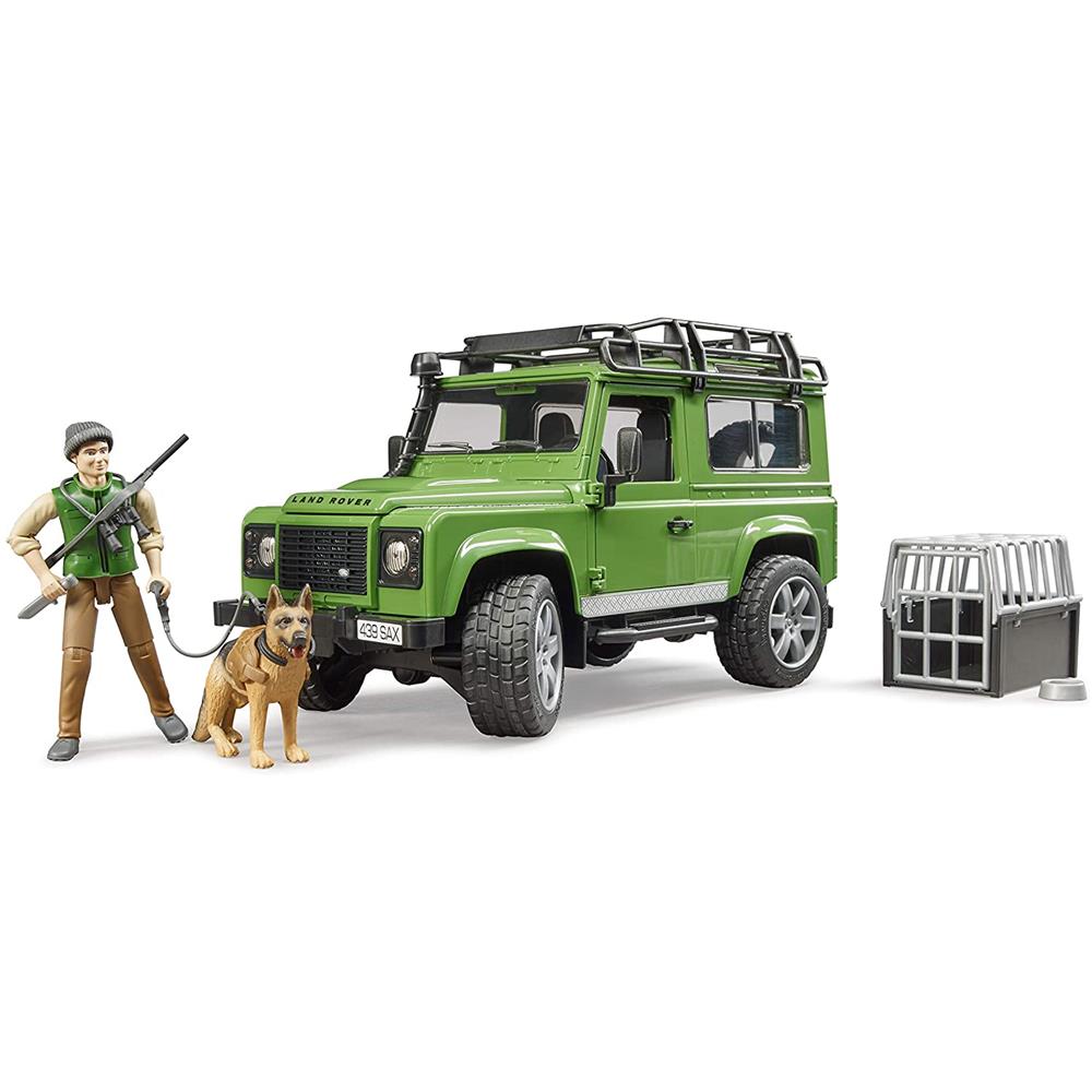 Bruder 02587 - Land Rover Defender Station Wagon mit Förster und Hund