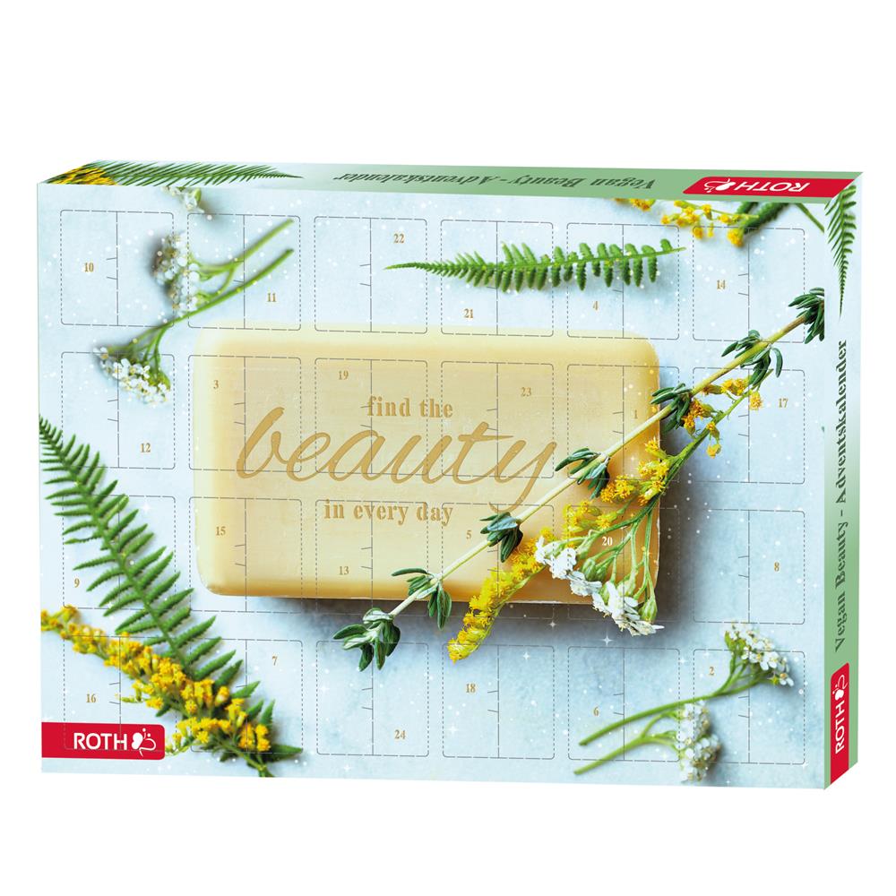 Roth Adventskalender Vegan Beauty – 24 vegane Kosmetikartikel für tierfreie Pflege im Advent