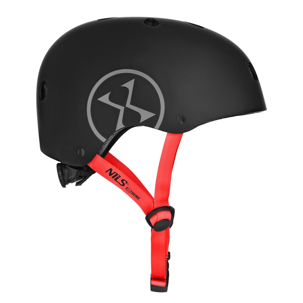 NILS EXTREME MTW001-2 Helm Größe S 52-56 cm Schwarz - Schutzhelm für Skateboard Inliner Roller Helm