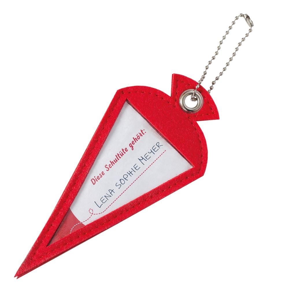 Roth Namensanhänger für Schultüte, aus Filz mit Kugelkette zur Befestigung